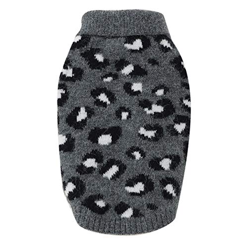 Petyoung Hundepullover Weste Leopardenmuster Haustier Weich Stricken Wolle Pullover Gestrickt Häkeln Winter Warme Mantel Kleidung für Kleine Mittlere Hunde von Petyoung