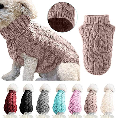 Petyoung Hundepullover Weste warmen Mantel Haustier weiche Strickwolle Winter Pullover gestrickt Häkeln Mantel Kleidung für kleine mittlere große Hunde von Petyoung