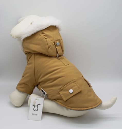 Petzzi Warmer Hundemantel für den Winter, kaltes Wetter, Hundejacke für kleine Katzen, isoliert, gepolstert, Schneeparka, Alexander (L, Gelb) von Petzzi