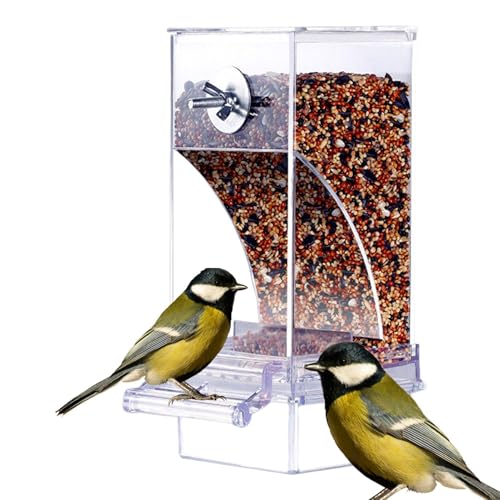 Automatischer Futterspender für Vögel, Transparent Futterspender Vogel, Futterspender Vögel Hängend, Acryl Transparent Vogelfutterhaus Sittiche Käfig Futterautomat für Klein Papageien Nymphensittiche von Peufcmi