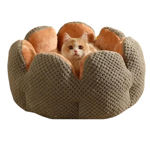 Pevfeciy Hundebett Katzenbett rund Hundekissen Hundesofa Kuscheliges Hundekorb Weich und bequem warm rutschfest,Grau,40cm von Pevfeciy