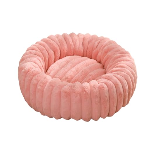 Pevfeciy Hundebett flauschig Katzenbett Donut Kissen waschbar Hundekissen Hundekorb Flauschiges Hundebett für mittelgroße & kleine Hunde,Rosa,40cm von Pevfeciy