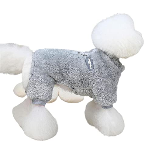 Pewell Hund Flauschiger Samt-Pyjama, Weicher Fleece-Hunde-Fuzzy-Samt-Pyjama, Warme Jacke für kaltes Wetter für Haustiere, gemütlicher Overall, Bekleidung, Outfit, Kleidung für Hunde von Pewell