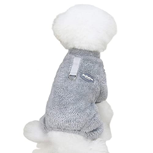 Pewell Hund Flauschiger Samt-Pyjama, Weicher Fleece-Hunde-Fuzzy-Samt-Pyjama, Warme Jacke für kaltes Wetter für Haustiere, gemütlicher Overall, Bekleidung, Outfit, Kleidung für Hunde von Pewell