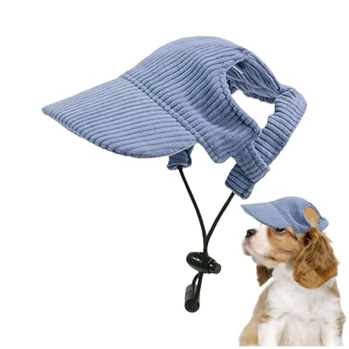 1 Stück Modisch Hund Baseballmütze, Basecap Verstellbar Sonnenschutz, Hunde-Sonnenhut mit Ohrlöcher, Haustier Sommer Hut für Kleine und Mittlere Hunde (L, Blau) von Peysaitr