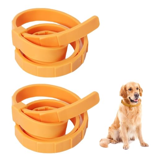 Hundehalsband, 2 Stück, Orange, integrierte Hosenformel, starke Abwehrkraft, langsame Freigabe, orange, wasserabweisend, verstellbar (Orange) von Peysaitr