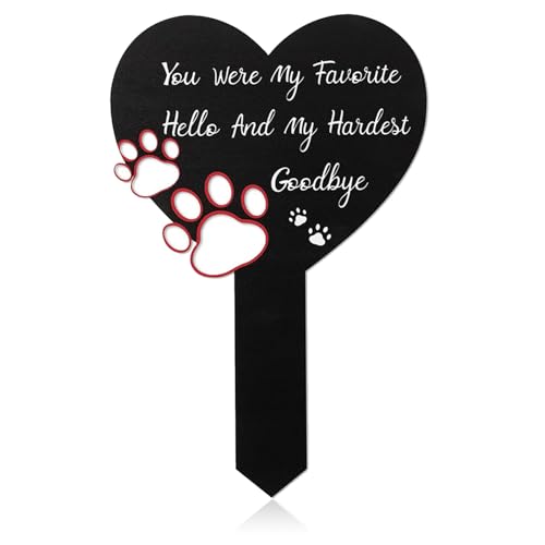 Peysaitr 1 x Acryl-Gedenktafel mit Aufschrift "In Loving Memory", geeignet für Hunde und Katzen (30 x 16 cm, schwarz) von Peysaitr