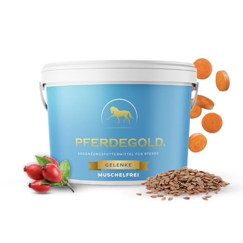 Pferdegold Gelenke Muschelfrei 1,5kg - Pferde Pellets mit MSM, Glucosamin & Kollagen - Für Mäkelige Pferde - Natürlich & Dopingfrei - Made in Germany von Pferdegold