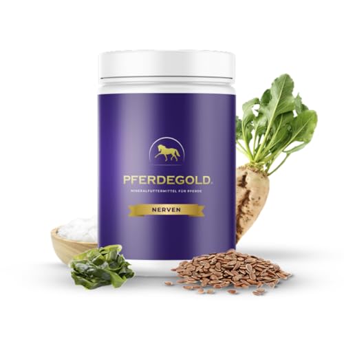 Pferdegold Nerven 750g - Pferde Pellets mit Magnesium-Komplex & Omega 3 - Unterstützung bei Angst & Stress - 100% Natürlich & Dopingfrei - Made in Germany von Pferdegold