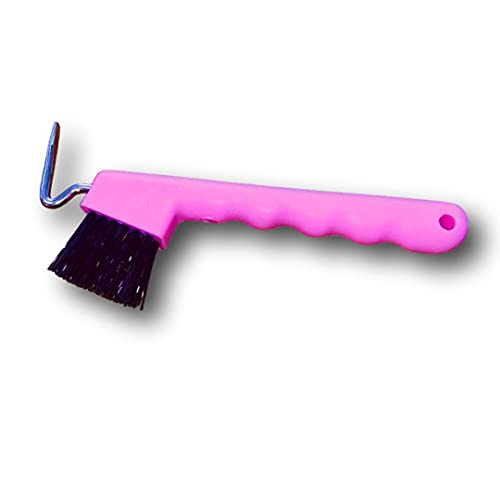 Hufkratzer für Pferde Esel Ziegen Huf mit extra Stabiler Bürste und ergonomischen Griff (Pink (2X)) von Pferdelinis