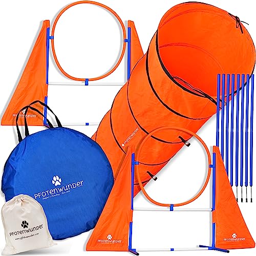 PfotenWunder® 10x Slalomstangen, XXL-Profi-Agility Set Hunde Groß Sport für kleine & große Hunde-Training Cavaletti Parcour Zubehör von PfotenWunder