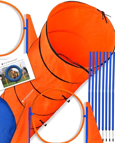 PfotenWunder® XXL-Profi-Agility-Tunnel, 3 Meter Länge, Agility Set Hunde Groß, für kleine & große Hunde-Training Sport Parcour Zubehör von PfotenWunder