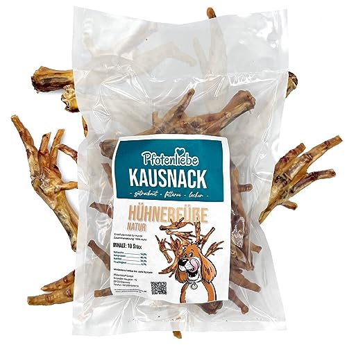 Pfotenliebe getrocknete Hühnerfüße für Hunde, 100% Huhn, knuspriger Hundesnack, 100g von Pfotenliebe