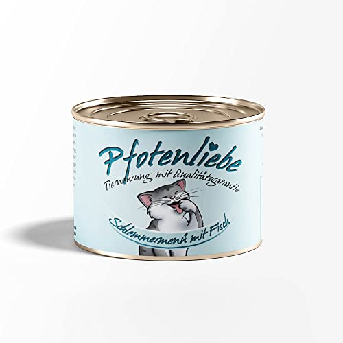 Katzenfutter | Schlemmermenü mit Fisch | mit Qualitätsgarantie | Natürlich ohne Chemie | Machen Sie Ihre Katze glücklich! | 200g (1x 200g) von Pfotenliebe