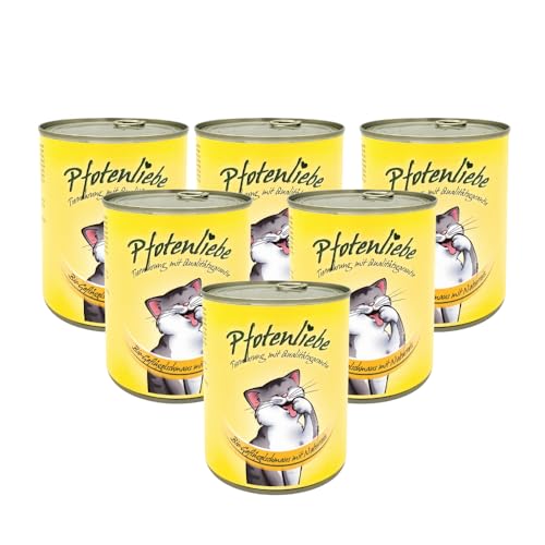 Pfotenliebe® Bio-Nassfutter für Katzen, Bio-Geflügelschmaus mit Naturreis, 6X 800g, mit Qualitätsgarantie, natürlich ohne Chemie, für Jede Altersstufe geeignet von Pfotenliebe