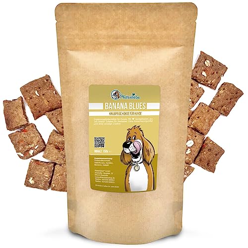 Pfotenliebe Banana Blues, knusprige Hundekekse, Bananen- und Karottengeschmack, 150g von Pfotenliebe