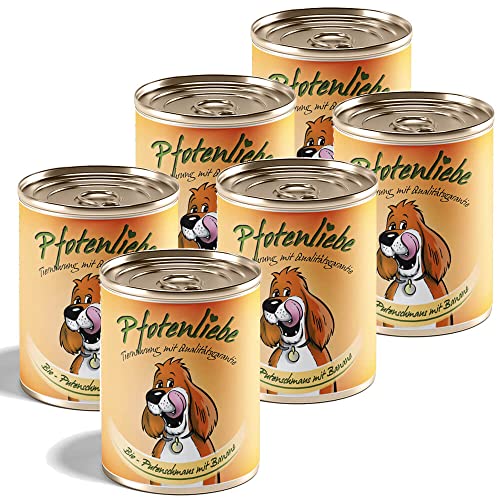 Pfotenliebe Bio Hundefutter, Bio-Putenschmaus mit Banane mit Qualitätsgarantie, Natürlich ohne Chemie, Machen Sie Ihren Hund glücklich!, 6x400g von Pfotenliebe