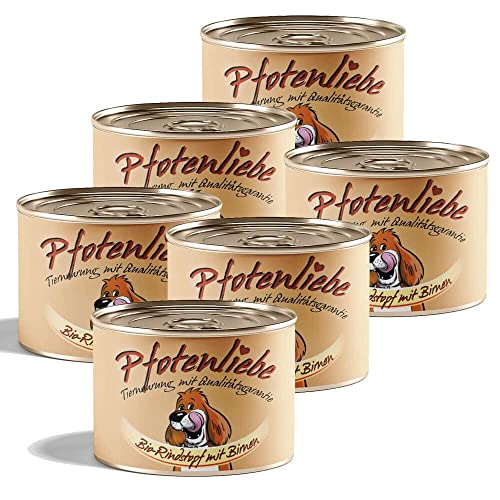 Pfotenliebe Bio hundefutter nass | Bio-Rindstopf mit Birnen | mit Qualitätsgarantie | Natürlich ohne Chemie | Machen Sie Ihren Hund glücklich! | 200g (6 x 200g) von Pfotenliebe