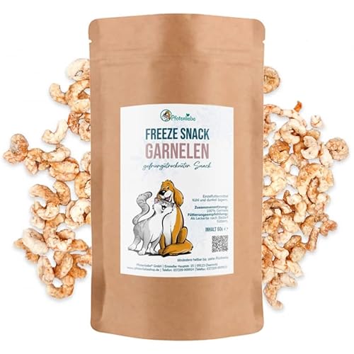 Pfotenliebe gefriergetrocknete Garnelen, Snacks für Katzen & Hunde, 60g von Pfotenliebe