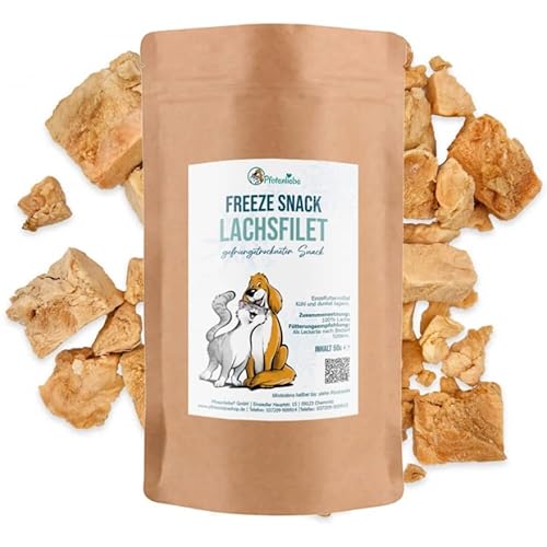 Pfotenliebe gefriergetrockneter Lachs, Snacks für Katzen & Hunde, 50g von Pfotenliebe