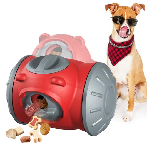 Phaechild Hundespielzeug Unzerstörbar,Auto Tumbler Spielzeug Haustierfutter, mittlere und große Hunde, Reduzieren Sie Negative Emotionen und Destruktives Verhalten bei Hunden Rot von Phaechild