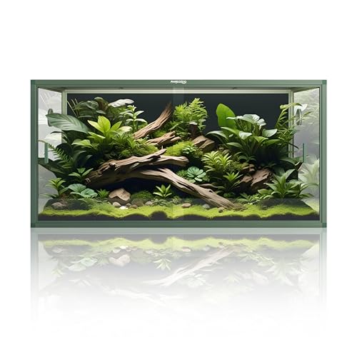 Phailozoo Reptilien-Terrarium, Öffnung vorne, 4 x 2 x 2 cm, Reptiliengehege für einfache Wartung, Reptilien-Tank mit Belüftung oben von Phailozoo