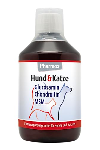 Pharmox Hund & Katze Glucosamin 500 ml | Hochdosiert | Ausgewogene Kombination aus Glucosamin, Chondroitin und MSM von Pharmox