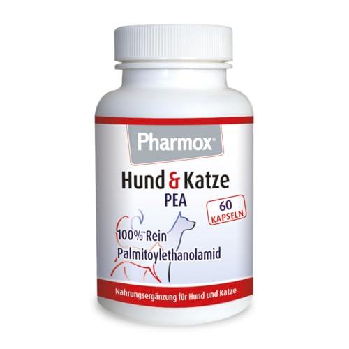 Pharmox Hund & Katze PEA (Palmitoylethanolamid) - 100% Rein - 60 Kapseln - Hochdosiert von Pharmox