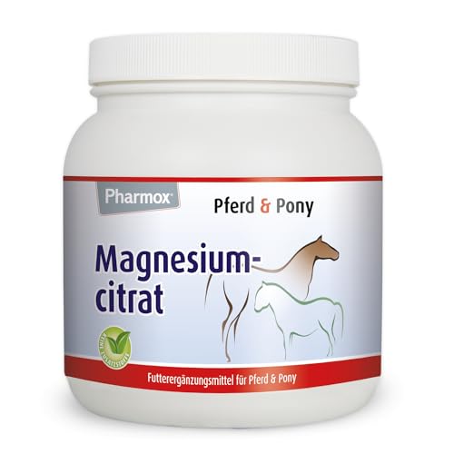 Pharmox Pferd & Pony Magnesiumcitrat (500 Gramm Pulver) -100% aus reinem Magnesium ohne Zusätze - Hochdosiert von Pharmox