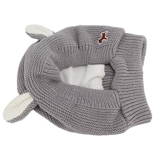 Haustier-Hasenohren, Weiche Strickmütze, Hundewollmütze, Geräuschunterdrückende Ohrenschützer für Große Hunde, Geeignet Zum Spazierengehen (Gray) von Phefop