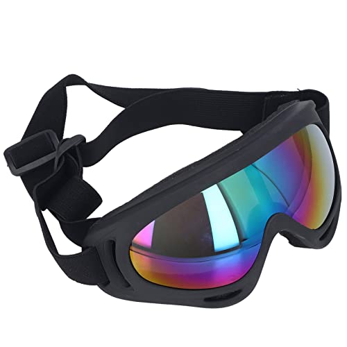 Hundesonnenbrille, Haustierbrille, aus PVC, Winddicht, Flexibel, Verstellbar, für Kleine und Mittelgroße Hunde, UV-Schutz, Rahmenfarbe 3004 Schwarz (3004 schwarzer Rahmen-Farbfilm) von Phefop