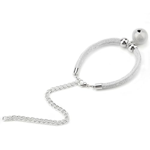 Längenverstellbares Nylon-Katzenglockenhalsband, Halsband, Glockenhalsband, Katzenhalskette, Kätzchenzubehör für Katzenhalsbänder (White) von Phefop