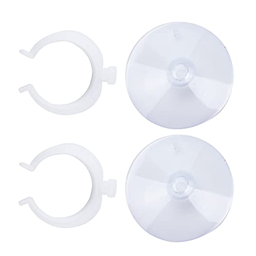 Phefop Aquarium-Schlauchklemme, Hohe Temperaturbeständigkeit, Aquarium-Fester Saugnapf mit Clips, Kunststoff, 2 Saugnäpfe, 2 Clips, Geeignet für Transparentes Aquarium (Kann 25–34 mm von Phefop