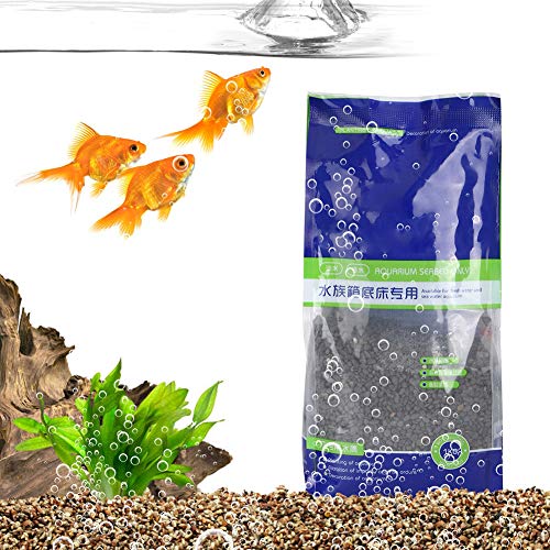 Phefop Aquariumkies, Schwarzer Mini-Sandstein, Natürlicher Kies, Aquarium-Sandstein, Dekorativer Kiesfüller für Aquarien von Phefop