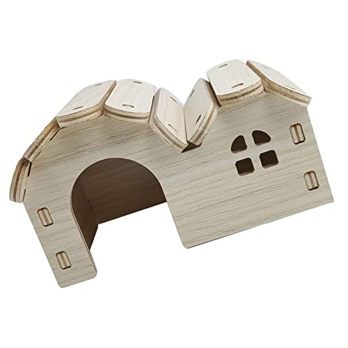 Phefop Hamsterhaus aus Holz, Spielzeug, Praktisch und Hautfreundlich, Hamsterversteck Zum Ausruhen und Unterschlupf, Geeignet für Hamsterspielzeughaus (Doppel-Schlafnest, S, 15 x 10 x 5 von Phefop