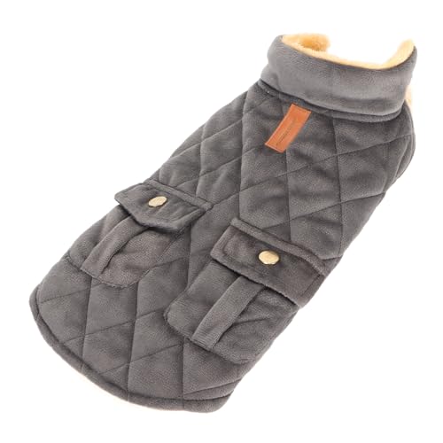 Stilvolle Outdoor-Walking-Wander-warme Hundejacke, Modisch, Winddicht, Gemütlich, Verdickt, Bequem, Wintermantel mit Tasche, Flanell-Polyester-Material (M) von Phefop