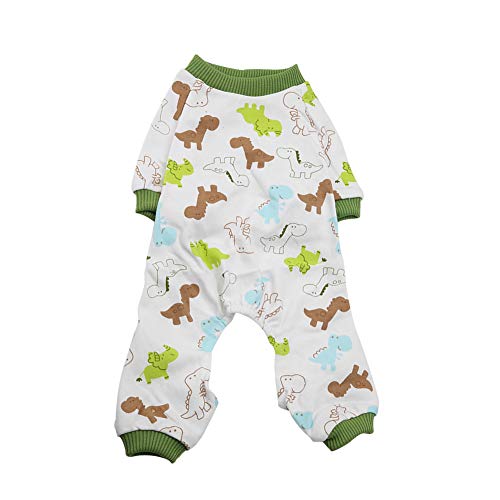 Phefop Weicher Hunde-Welpen-Cartoon-Pyjama-Baumwoll-Overall, Süße Haustierbekleidung für Kleine Hunde und Katzen, Einfach zu Tragendes Heimkostüm (XS) von Phefop