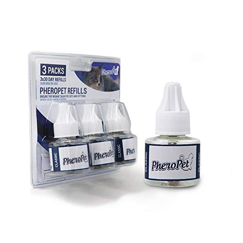 PheroPet – Pheromone für Katzen Diffusor Refill – Schluss mit Markas, Füßen und schlechten Verhaltensweisen – 3 x 48 ml von PheroPet