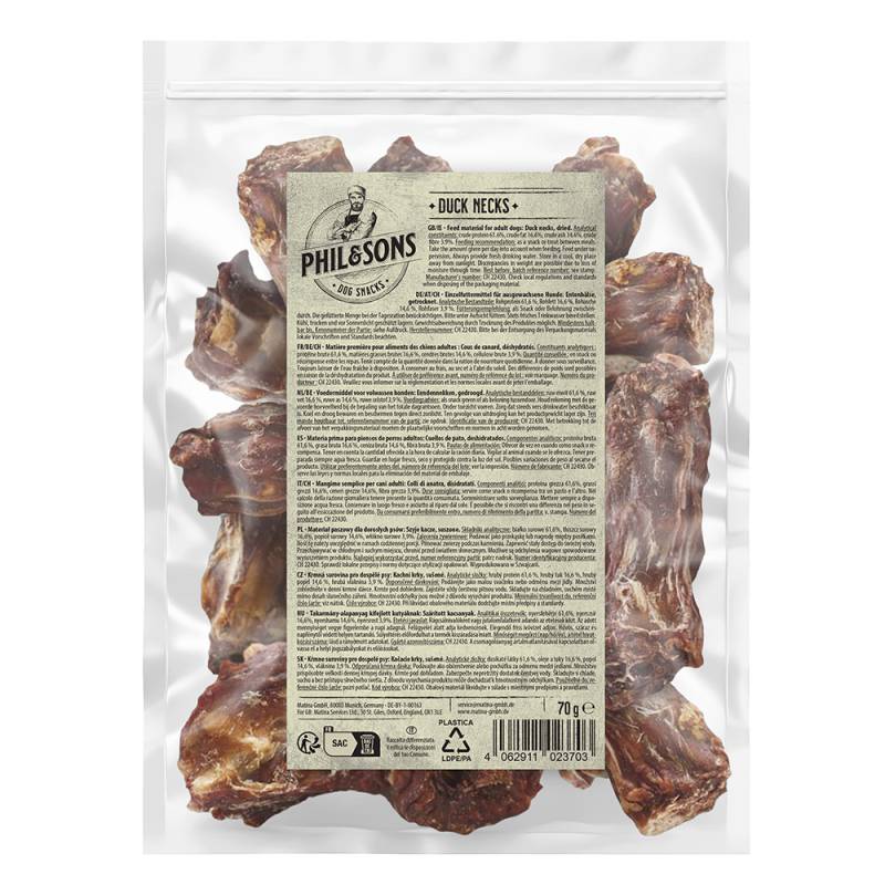 Phil & Sons Entenhälse  - Sparpaket: 420 g (6 x 70 g) von Phil & Sons