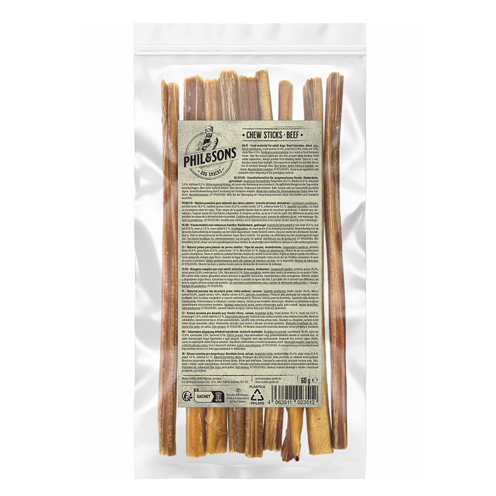 Phil & Sons Kausticks - Rind - Sparpaket: 5 x 60 g von Phil & Sons