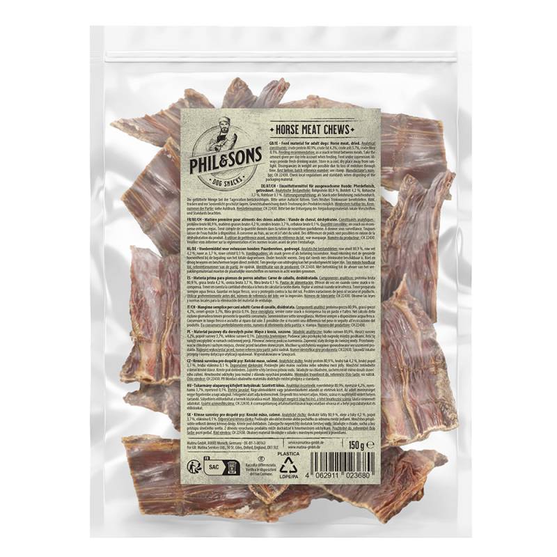 Phil & Sons Pferdefleischstreifen - Sparpaket: 3 x 150 g von Phil & Sons