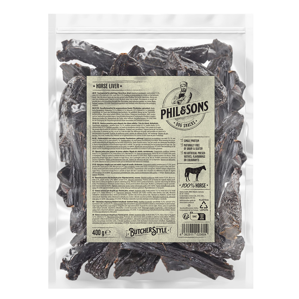 Phil & Sons Pferdeleber - Sparpaket: 3 x 400 g Phil & Sons Pferdeleber - Sparpaket: 3 x 400 g von Phil & Sons
