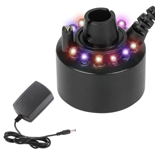 Piashow Ultraschall Vernebler, Nebelmaschine mit 12 LED-Licht, Mini 24V Nebler Fogger für Halloween Springbrunnen Halloween Pumpkin Teich, Aquarium Piashow Ultraschall Vernebler, Nebelmaschine mit 12 LED-Licht, Mini 24V Nebler Fogger für Halloween Springbrunnen Halloween Pumpkin Teich, Aquarium von Piashow