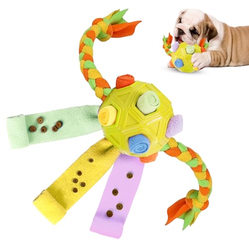 Pilipane Schnüffelball für Hunde, Interactive Dog Toy, Schnüffelball Spielzeug für Haustiere mit Bissfestem Seil, Lindert Langeweile, Schnüffelball Hund für kleine, Mittelgroße und große Hunde （Gelb） von Pilipane