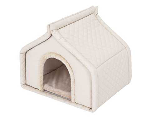 Haustierhütte, Hundeecke, Haustierzwinger, Hundehütte, Ruhebereich, Zwinger, Tierheim, Hundezwinger, Hundeliegen, Gr. 1: 42 x 32 cm Beige von PillowPrim