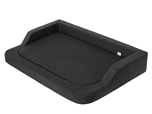 PillowPrim Hundebett, Möbel für Tiere, Katzenbett, Abnehmbar Bezug, Hundeliege, Schlafplätze, mittelgroße Hunde, Hundesofa, Waschbar, Schwarz, XL: 94x62 cm von PillowPrim