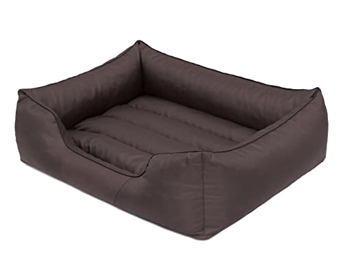 PillowPrim Hundebett Haustierbett Liegen Hundekissen Kissen Bett Hundeliege Hundematratze Sofa Tierbett Hundesofa Matratze, Dunkel Braun, L - 65 x 50 cm von PillowPrim