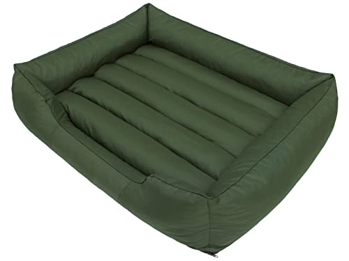 PillowPrim Hundebett Haustierbett Liegen Hundekissen Kissen Bett Hundeliege Hundematratze Sofa Tierbett Hundesofa Matratze, Grün, L - 65 x 50 cm von PillowPrim