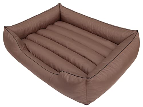 PillowPrim Hundebett Haustierbett Liegen Hundekissen Kissen Bett Hundeliege Hundematratze Sofa Tierbett Hundesofa Matratze, Hell Braun, L - 65 x 50 cm von PillowPrim