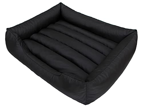 PillowPrim Hundebett Haustierbett Liegen Hundekissen Kissen Bett Hundeliege Hundematratze Sofa Tierbett Hundesofa Matratze, Schwarz, L - 65 x 50 cm von PillowPrim